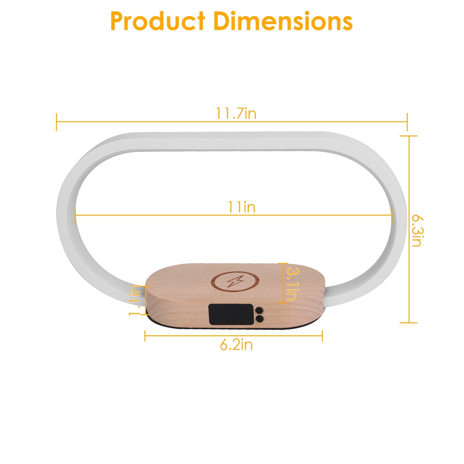 wireless charging bedside lamp with clock