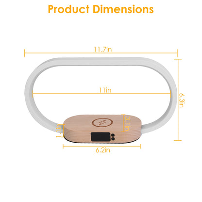 wireless charging bedside lamp with clock