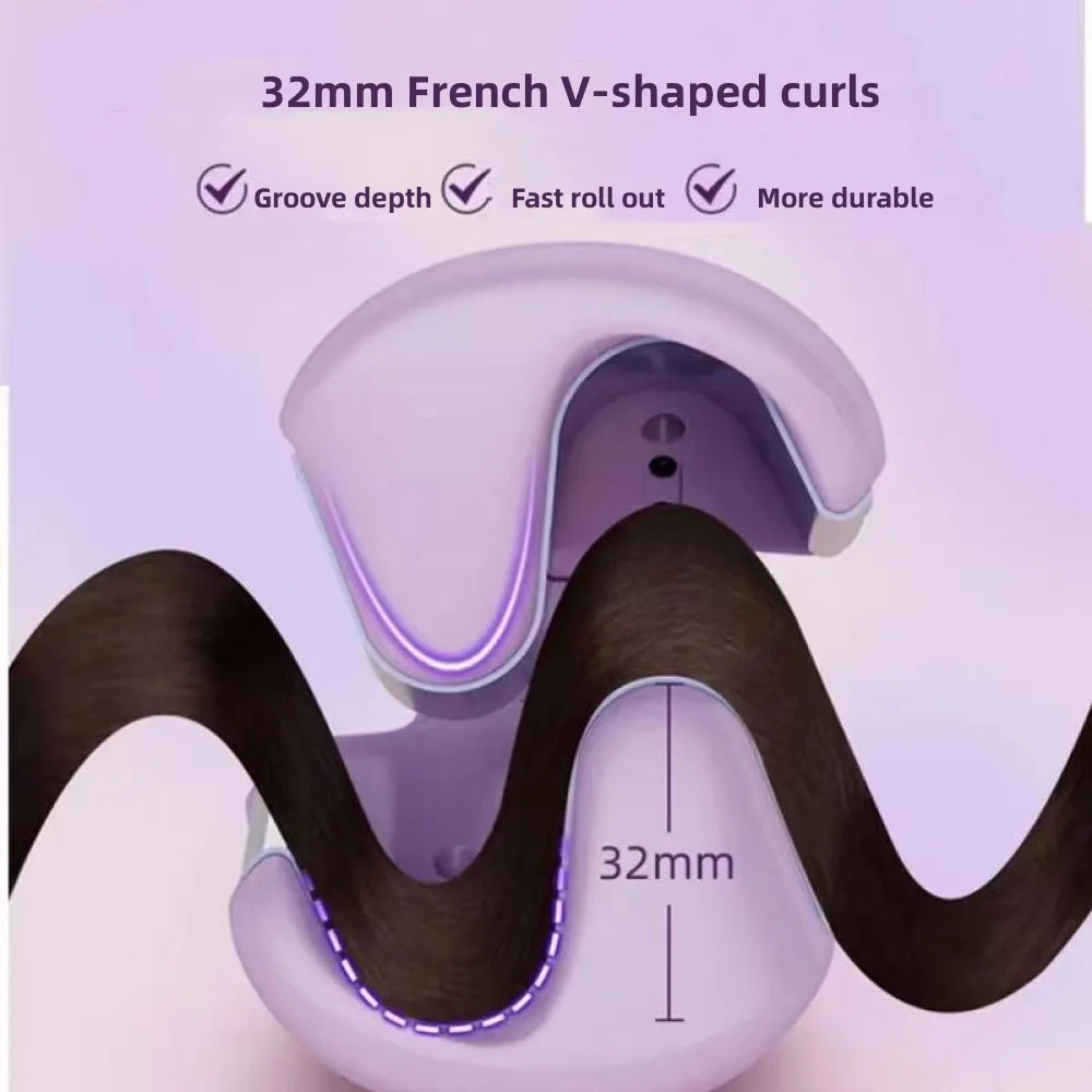 hair curling iron creating deep wave hairstyle
