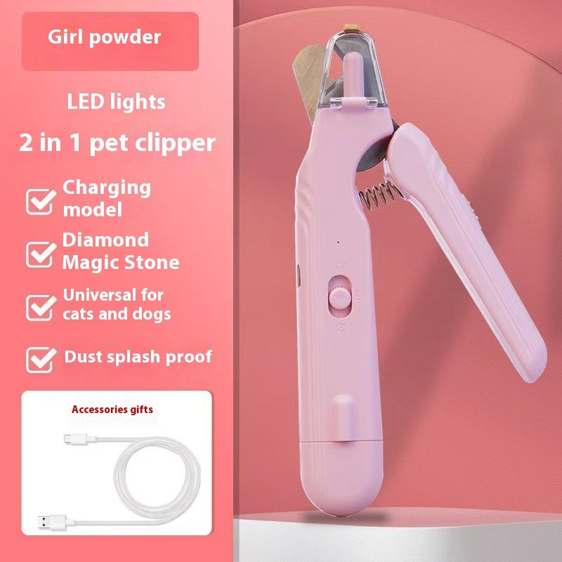 pet nail grinder in use trimming pet nails