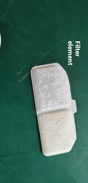 Pet water dispenser in use on kitchen floor