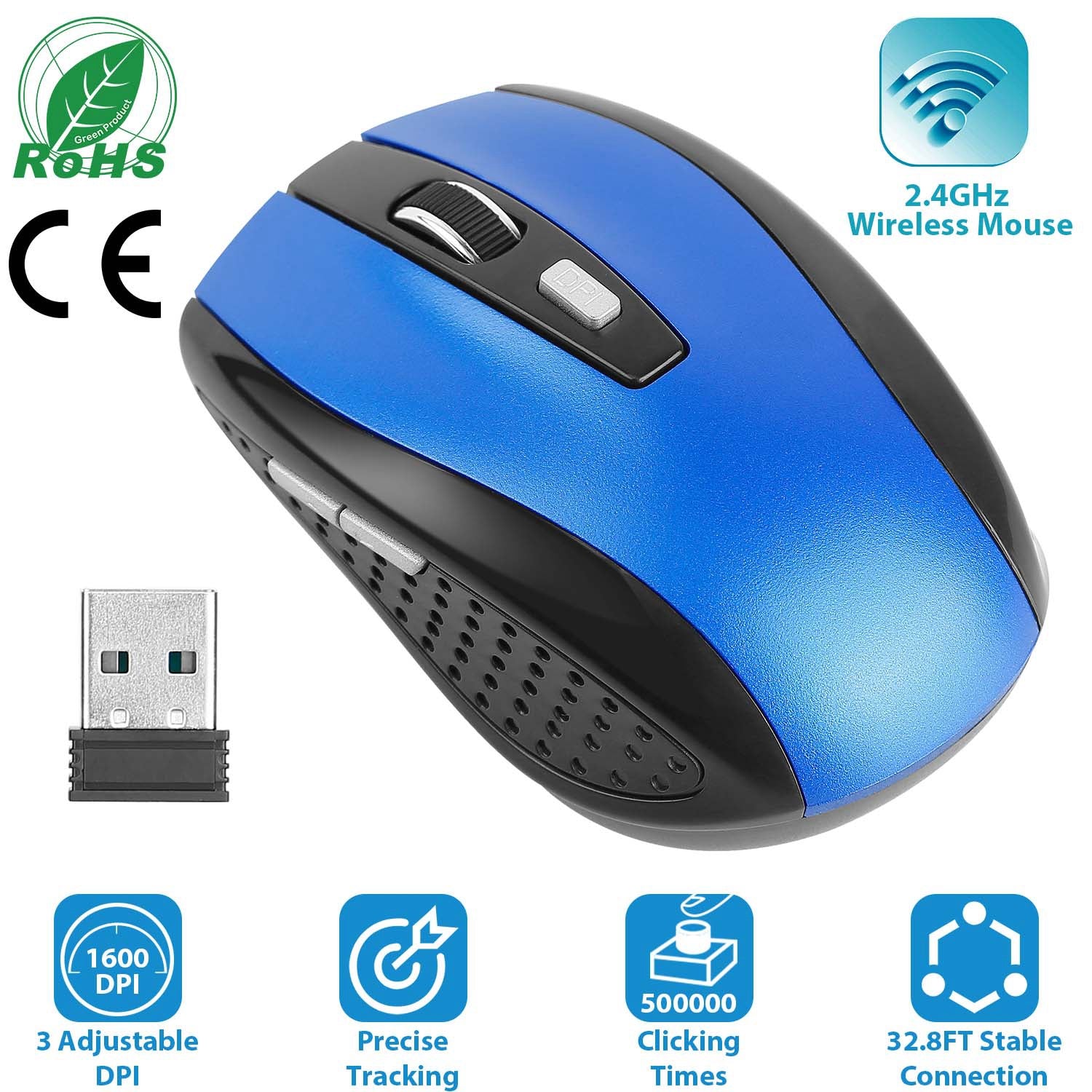 2.4G wireless gaming mouse ergonomic USB receiver