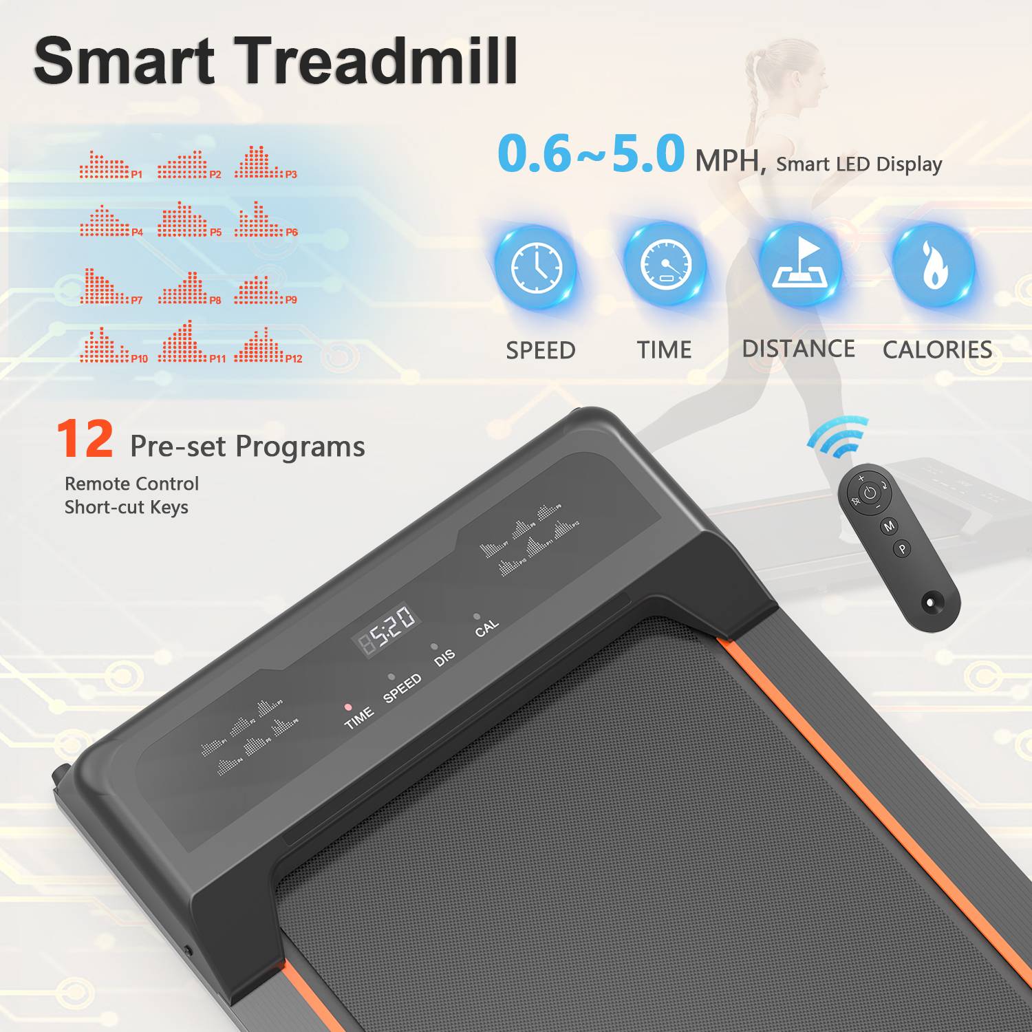 Under desk treadmill in use under office desk