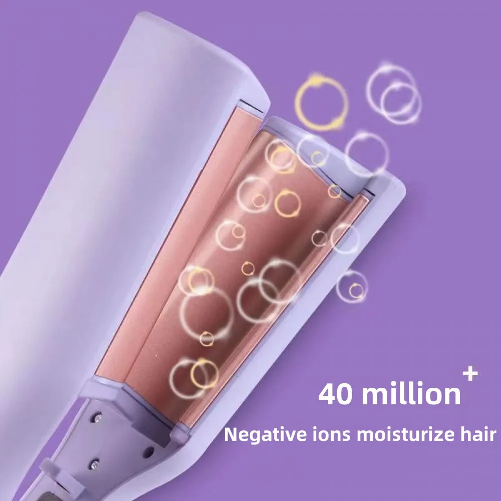 hair curling iron creating deep wave hairstyle