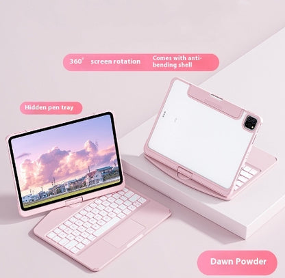 iPad keyboard case with 360 swivel screen rotation