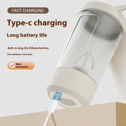 Electric protein shaker bottle mixing shake during use