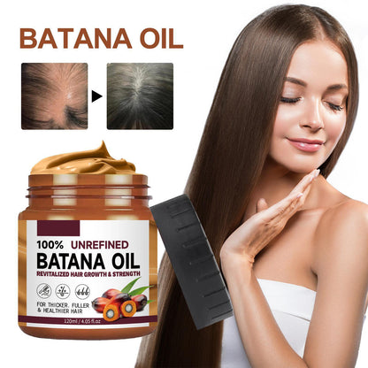 1: Batana hair oil applied to hair during routine