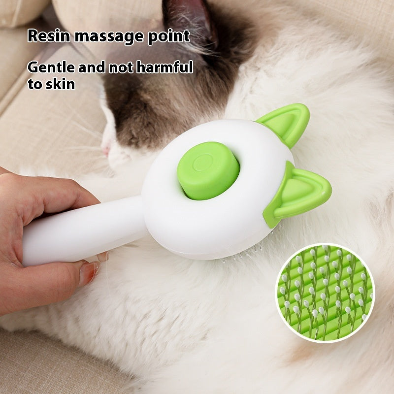 Pet Hair Brush designed with resin massage point for gentle grooming on pets' skin.