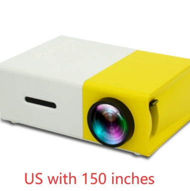Portable LED projector showing HDMI and USB ports